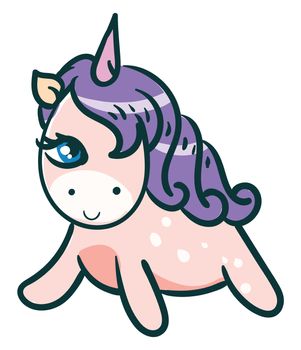 Happy unicorn , illustration, vector on white background