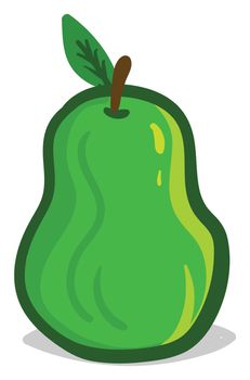 Green pear , illustration, vector on white background