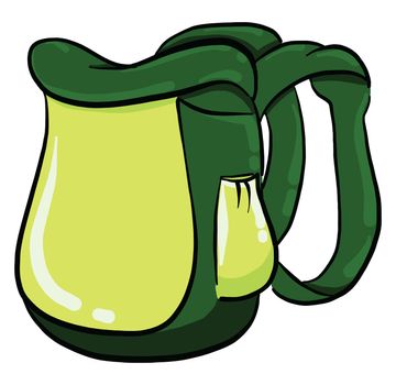 Green backpack , illustration, vector on white background