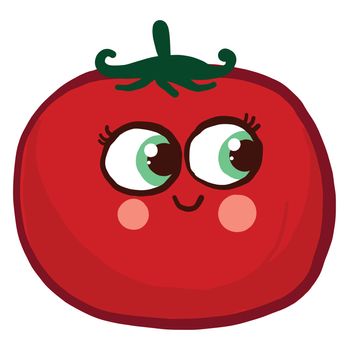 Happy tomato , illustration, vector on white background