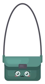 Happy green bag , illustration, vector on white background