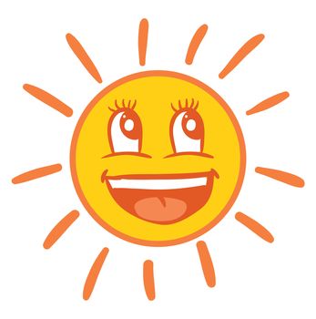 Happy sun , illustration, vector on white background