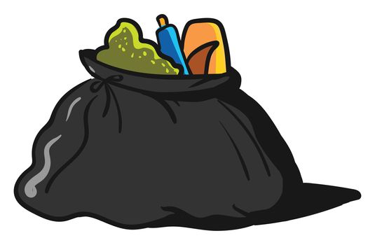 Garbage bag , illustration, vector on white background