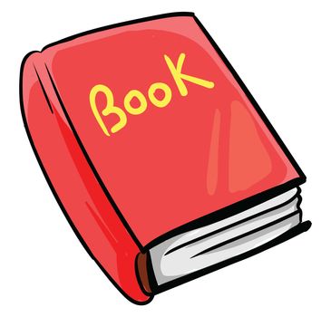Red book , illustration, vector on white background