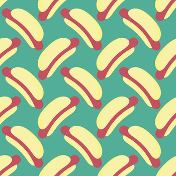 Hot dog pattern , illustration, vector on white background