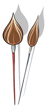 Paint brushes , illustration, vector on white background