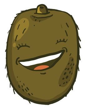 Happy green olive , illustration, vector on white background