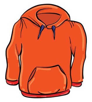 Red hoody , illustration, vector on white background