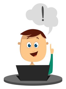 Man having idea , illustration, vector on white background