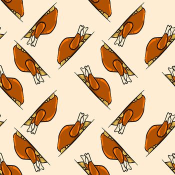 Chicken pattern , illustration, vector on white background