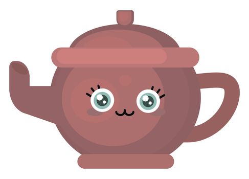 Cute kettle , illustration, vector on white background