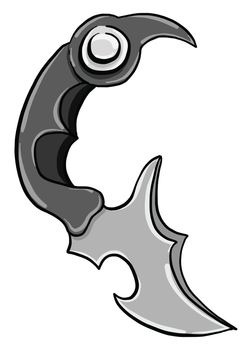 Karambit knife , illustration, vector on white background