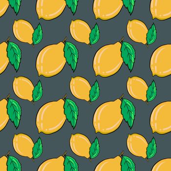 Lemons pattern , illustration, vector on white background