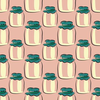 Jars pattern , illustration, vector on white background