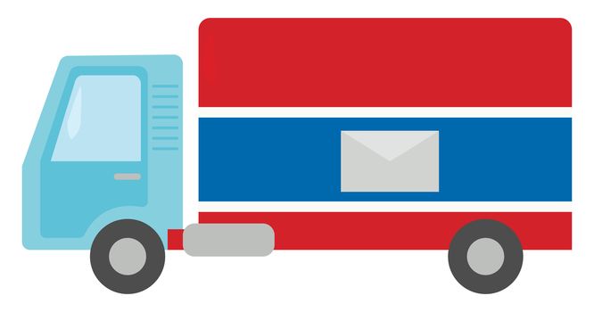 Mail truck , illustration, vector on white background