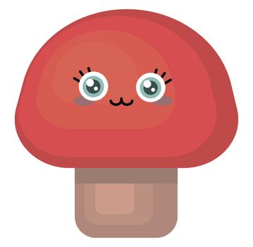 Cute mushroom , illustration, vector on white background
