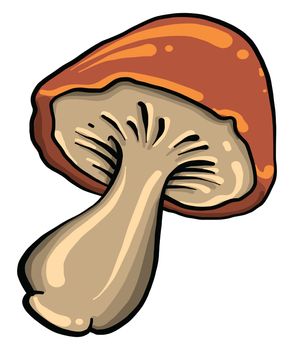Brown mushroom , illustration, vector on white background