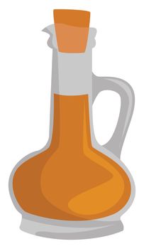 Oil in bottle , illustration, vector on white background