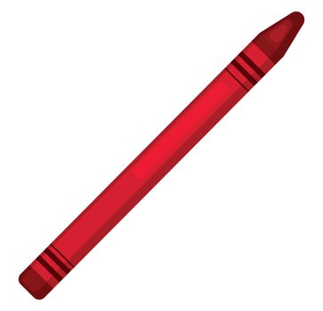 Red crayon , illustration, vector on white background