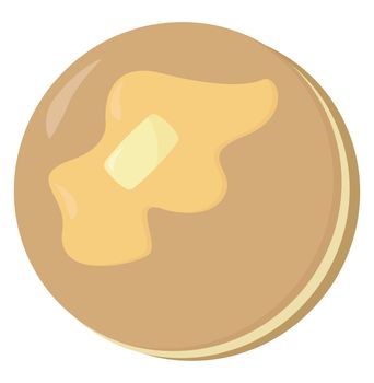 Delicious pancake , illustration, vector on white background