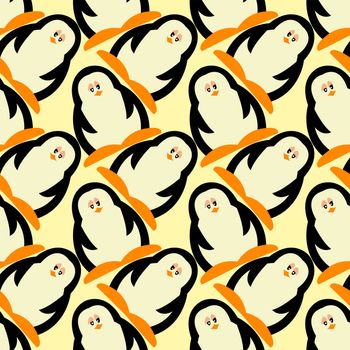 Penguin pattern , illustration, vector on white background