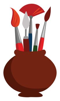 Paint brushes , illustration, vector on white background