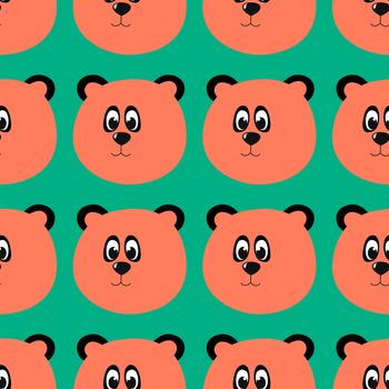 Bear head pattern , illustration, vector on white background