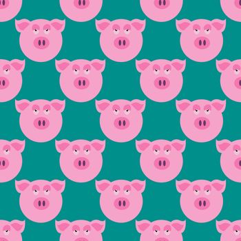 Pig head pattern , illustration, vector on white background