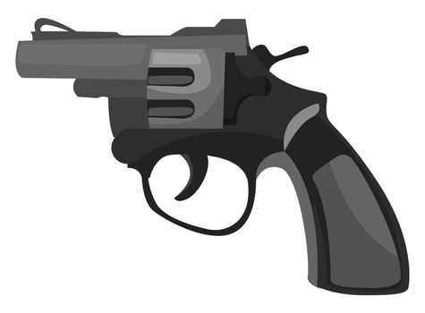 Black revolver , illustration, vector on white background