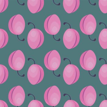 Plums pattern , illustration, vector on white background