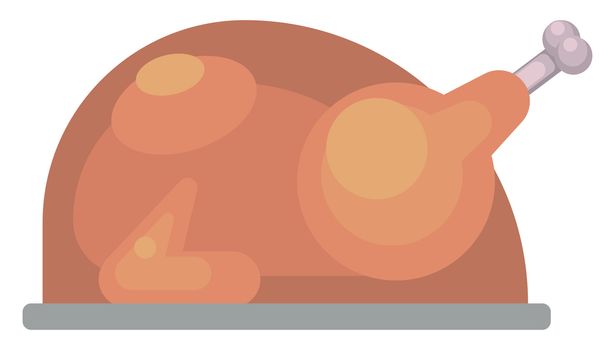 Roasted chicken , illustration, vector on white background