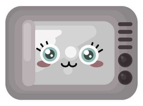 Cute microwave , illustration, vector on white background