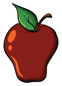 Red apple , illustration, vector on white background