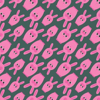 Cute rabbit pattern , illustration, vector on white background