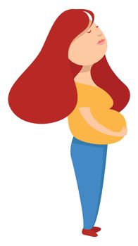 Pregnant woman , illustration, vector on white background
