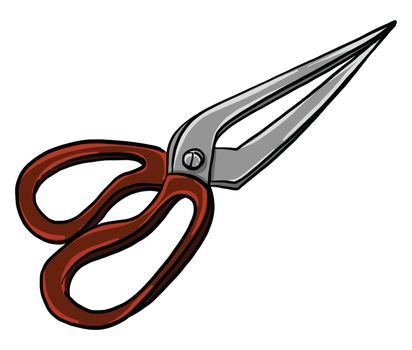 Red scissors , illustration, vector on white background