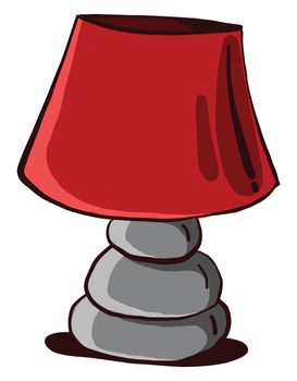 Red table lamp , illustration, vector on white background