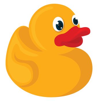 Yellow rubber duck , illustration, vector on white background
