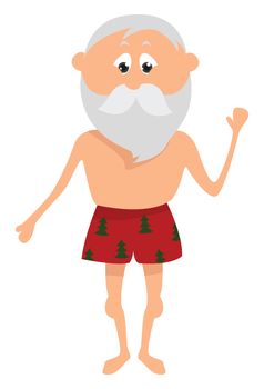 Santa on vacation , illustration, vector on white background