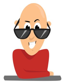 Man smiling , illustration, vector on white background