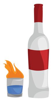 Sambuca drink , illustration, vector on white background
