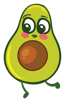 Cute avocado , illustration, vector on white background