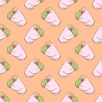 Taco pattern , illustration, vector on white background