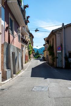 piediluco, italia 25 maggio 2020:main street in the country of piediluco in italy