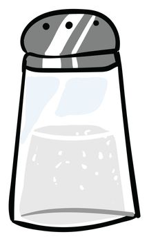 Salt shaker , illustration, vector on white background