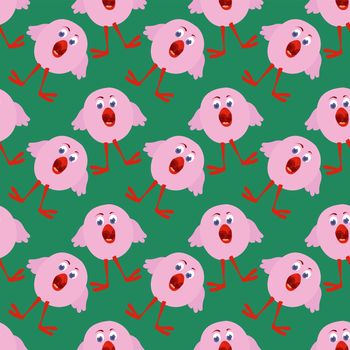 Screaming chicken , illustration, vector on white background