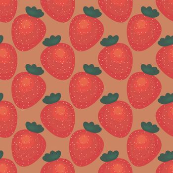 Strawberries pattern , illustration, vector on white background