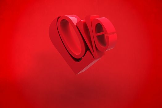 Love heart against red background
