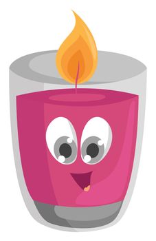 Scented candle , illustration, vector on white background