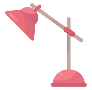 Pink table lamp , illustration, vector on white background